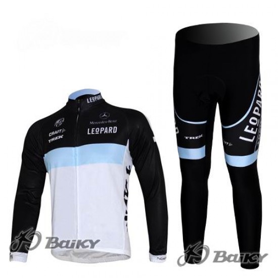 Leopard trek Pro Team Fietspakken Fietsshirt lange mouw+lange fietsbroeken wit zwart 4379