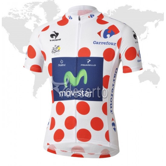 Movistar Tour de France Bolletjestrui Fietsshirt Korte mouw 1375