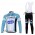 Omega Pharma Quick Step Pro Team Fietskleding Fietsshirt Lange Mouwen+lange fietsbroeken Bib zeem blauw wit 433
