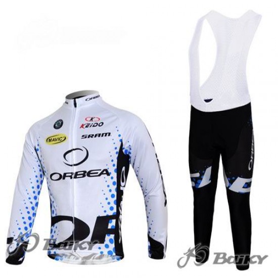 Orbea Pro Team Fietspakken Fietsshirt lange+lange fietsbroeken Bib zeem wit 4435