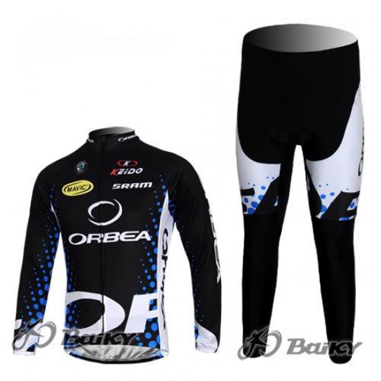 Orbea Pro Team Fietspakken Fietsshirt lange mouw+lange fietsbroeken zwart blauw 4394