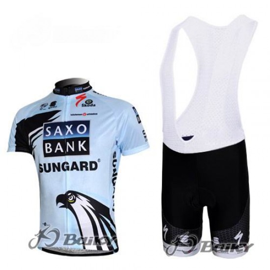 Saxo Bank Sungard Pro Team Fietspakken Fietsshirt Korte+Korte koersbroeken Bib wit 523