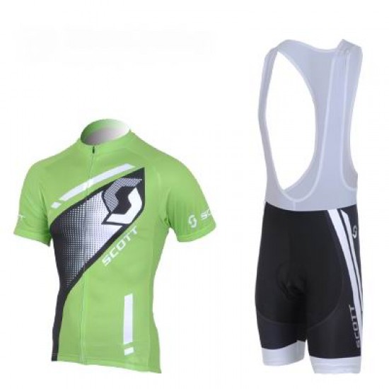 2013 Scott Racing Fietspakken Fietsshirt Korte+Korte koersbroeken Bib groen zwart 4207