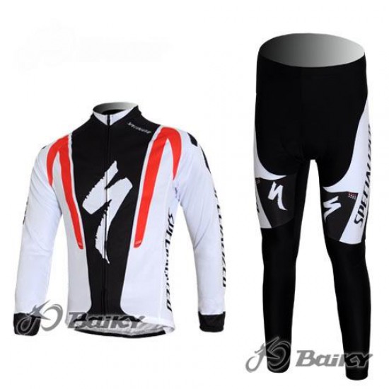 Specialized Pro Team S-Works Fietspakken Fietsshirt lange mouw+lange fietsbroeken wit zwart rood 555