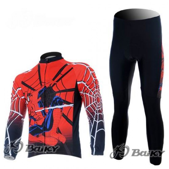 Spiderman Fietspakken Fietsshirt lange mouw+lange fietsbroeken rood 4404