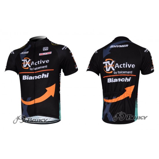 2012 TX active bianchi Pro Team Fietsshirt Korte mouw zwart 582