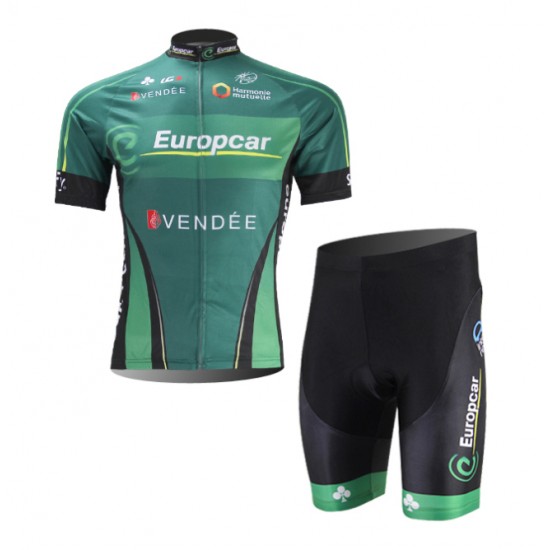 Team Europcar 2014 Fietskleding Fietsshirt Korte Mouwen+Fietsbroek Korte zeem 1212