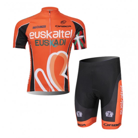 Team Euskaltel Euskadi 2014 Fietskleding Fietsshirt Korte Mouwen+Fietsbroek Korte zeem 1225