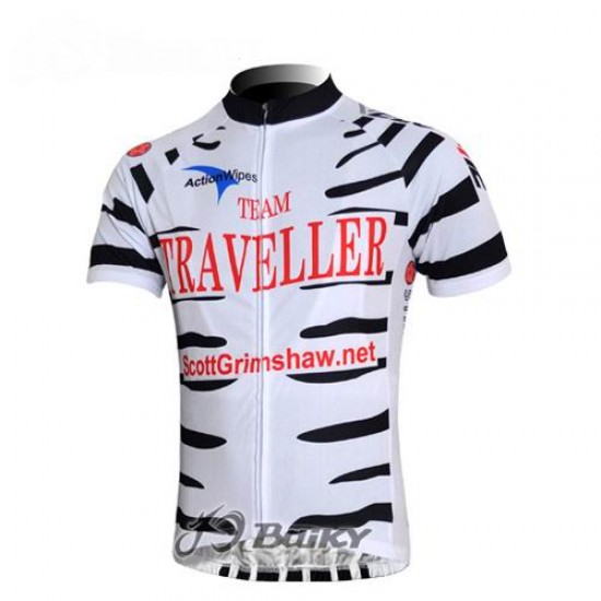 Team Traveller Kinetic Koffee Fietsshirt Korte mouw wit zwart 3954