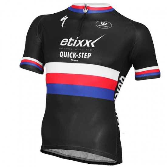 2015 Etixx Quick-Step Champion Tsjechisch Fietsshirt Korte Mouwen 1917