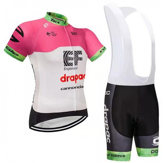 2018 Cannondale Education First-Drapac rose Fietskleding Set wielershirt korte mouwen+koersbroek kort Bib 33nl10050