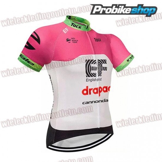 2018 Cannondale Education First-Drapac rose Fietsshirt Korte Mouw 33nl10046