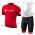 2018 Cube rood Fietskleding Set wielershirt korte mouwen+koersbroek kort Bib 33nl10042