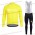 Cube 2018 geel Wielerkleding Set Wielershirts lange mouw+fietsbroek lang met zeem nl18a021