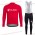 Cube 2018 Rood Wielerkleding Set Wielershirts lange mouw+fietsbroek lang met zeem nl18a027