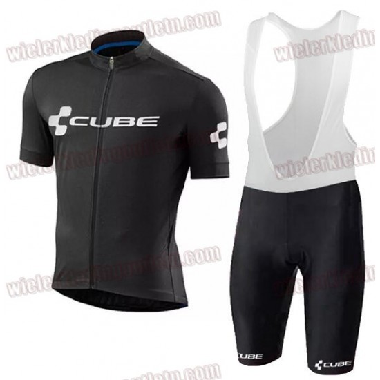 2018 Cube zwart Fietskleding Set wielershirt korte mouwen+koersbroek kort Bib 33nl10044