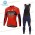 Bahrain Merida 2018 winterset Wielerkleding Set Wielershirts lange mouw+fietsbroek lang met zeem nl18a062