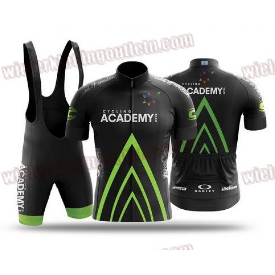 ISRAEL CYCLING ACADEMY zwart Fietskleding Set wielershirt korte mouwen+koersbroek kort Bib 33nl10029