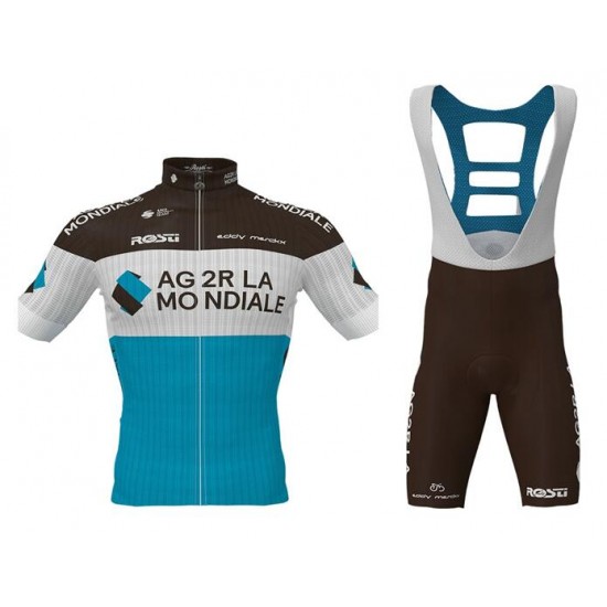 2020 AG2R LA MONDIALE Fietskleding Wielershirt Korte Mouw+Korte Fietsbroeken Bib WES76 WES76