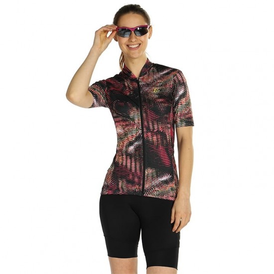 Dames CRAFT Hale Graphic Wielerkleding Wielershirt Korte Mouw+Korte Fietsbroeken maroon multicoloured EA20J EA20J