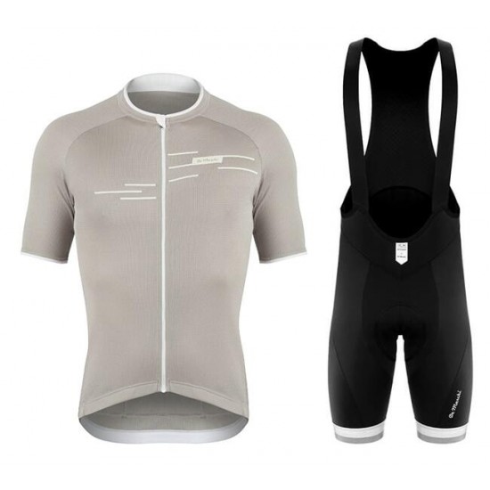 2020 DE MARCHI Taormina Fietskleding Wielershirt Korte Mouw+Korte Fietsbroeken Bib Gris J67N3 J67N3