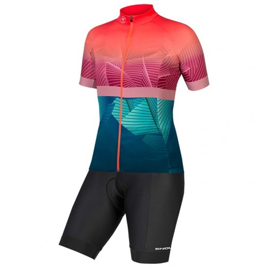 2020 Dames ENDURA Lines LTD Wielerkleding Wielershirt Korte Mouw+Korte Fietsbroeken Rood Groen Pourpre 2W9DU 2W9DU