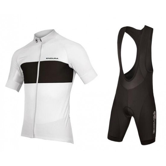 2020 ENDURA FS260-Pro Fietskleding Wielershirt Korte Mouw+Korte Fietsbroeken Bib Wit Zwart 5T9BR 5T9BR