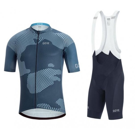 GORE WEAR GORE C3 Combat Fietskleding Wielershirt Korte Mouw+Korte Fietsbroeken Bib Blauw QONQQ QONQQ