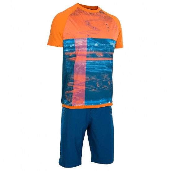 ION Traze AMP Fietskleding Bikeshirt+Bikeshorts Blauw Orange SV5KQ SV5KQ