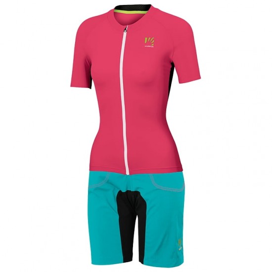 Dames KARPOS Pralongia Fietskleding Fietsshirt Korte Mouw+Bikeshorts Fuchsia 03XG3 03XG3