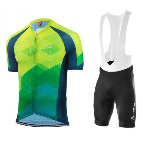 2020 LOFFLER Aero Fietskleding Wielershirt Korte Mouw+Korte Fietsbroeken Bib Groen 4TJVD 4TJVD