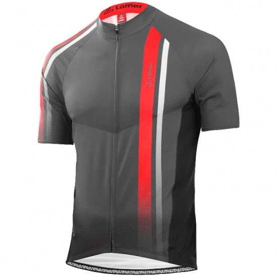 2020 LOFFLER Hotbond Fietsshirt Korte Mouw Gris Rood 5DZO5 5DZO5