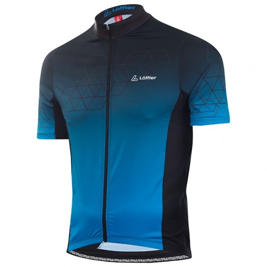 2020 LOFFLER Evo Fietsshirt Korte Mouw Blauw Zwart NI0VO NI0VO