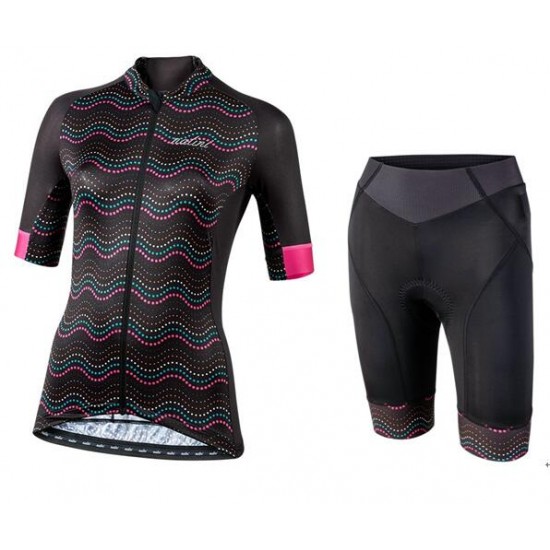 Dames NALINI Beijing 2008 Wielerkleding Wielershirt Korte Mouw+Korte Fietsbroeken Zwart Fuchsia IH33H IH33H