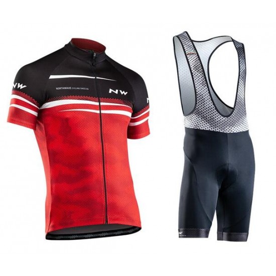 NORTHWAVE Origin Fietskleding Wielershirt Korte Mouw+Korte Fietsbroeken Bib Wit Zwart Rood 6NMHL 6NMHL