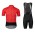 2020 POC Essential Road Logo Fietskleding Wielershirt Korte Mouw+Korte Fietsbroeken Bib Zwart Rood LYSW9 LYSW9
