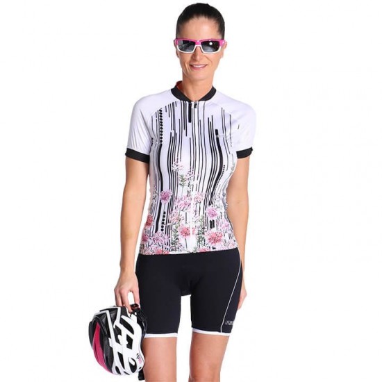 Dames RH+Venus Wielerkleding Wielershirt Korte Mouw+Korte Fietsbroeken Wit BW9VL BW9VL