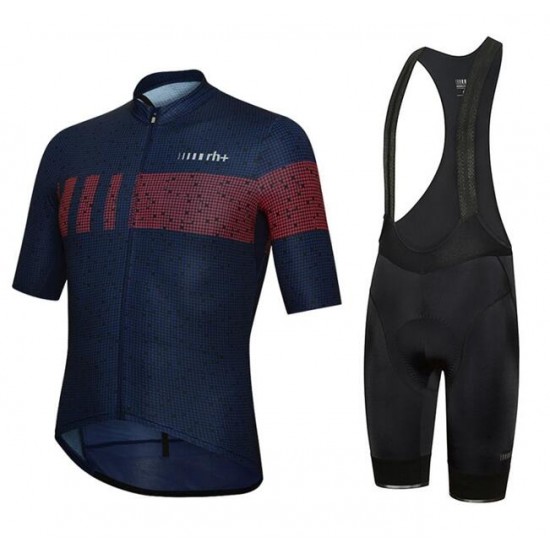 2020 RH+Pixel Super Light Fietskleding Wielershirt Korte Mouw+Korte Fietsbroeken Bib Blauw Rood JNAFQ JNAFQ