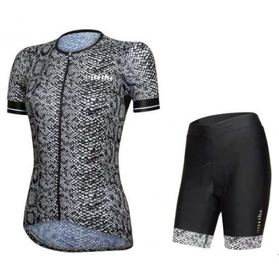 2020 Dames RH+Fashion Wielerkleding Wielershirt Korte Mouw+Korte Fietsbroeken Zwart Wit W1OR3 W1OR3