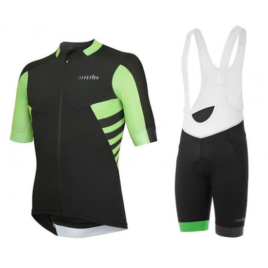 2020 RH+Hammer Fietskleding Wielershirt Korte Mouw+Korte Fietsbroeken Bib Zwart Groen W3X7X W3X7X