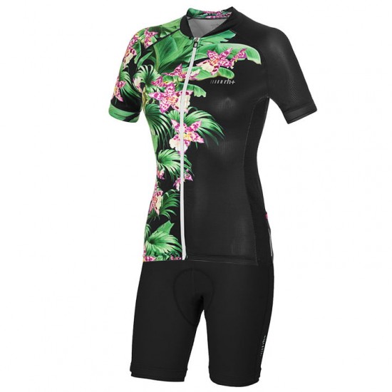 Dames RH+Venus Wielerkleding Wielershirt Korte Mouw+Korte Fietsbroeken Zwart Groen ZBDWT ZBDWT