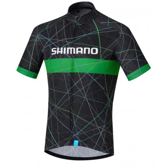 SHIMANO Team Fietsshirt Korte Mouw Zwart Groen XE9AI XE9AI