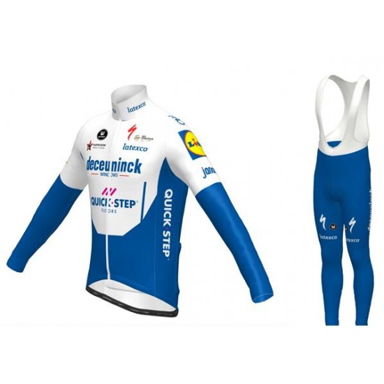 DECEUNINCK QUICK-STEP 2020 Fietskleding Fietsshirt lange mouw+Lange fietsbroeken Bib 2020199