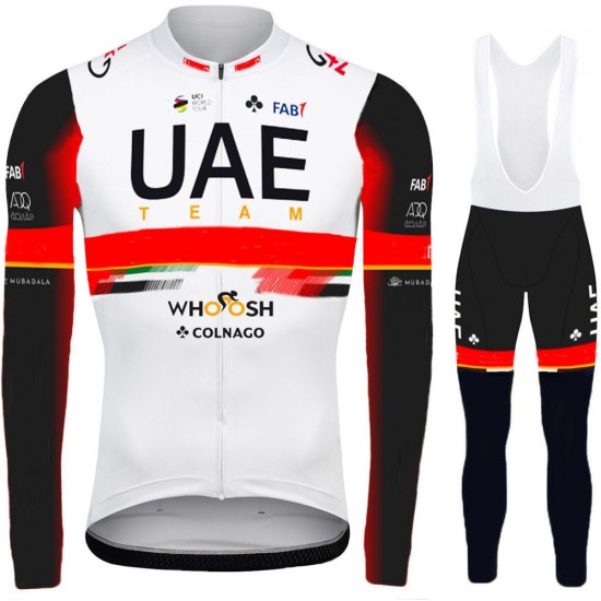 2021 UAE Emirates Pro Team Fietskleding Fietsshirt Lange Mouw+Lange Fietsbroek Bib 959