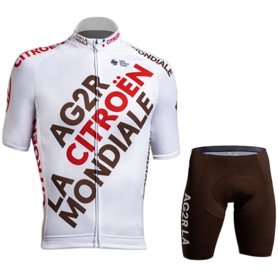 2021 Ag2r Mondiale Citroen Team Fietskleding Fietsshirt Korte Mouw+Korte Fietsbroeken 714