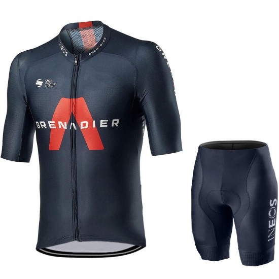 2021 INEOS Grenadier Pro Team Fietskleding Fietsshirt Korte Mouw+Korte Fietsbroeken Bib 815