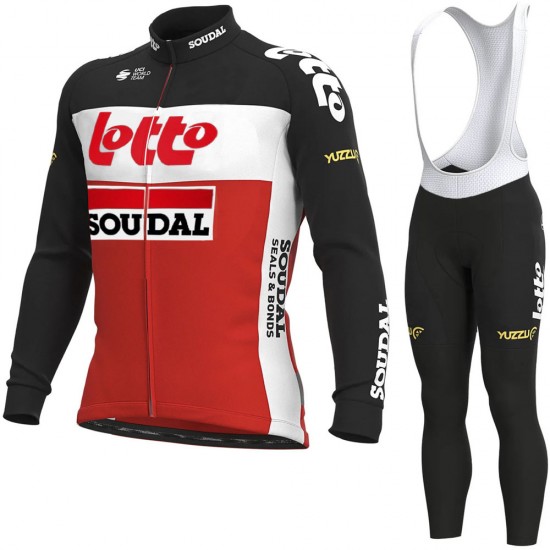 2021 Lotto Soudal Pro Team Fietskleding Fietsshirt Lange Mouw+Lange Fietsbroek Bib 890