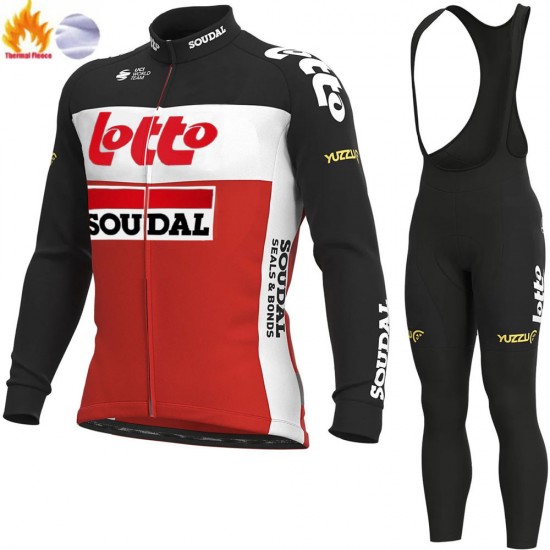 2021 Winter Fleece Lotto Soudal Pro Team Fietskleding Fietsshirt Lange Mouw+Lange Fietsbroek Bib 899