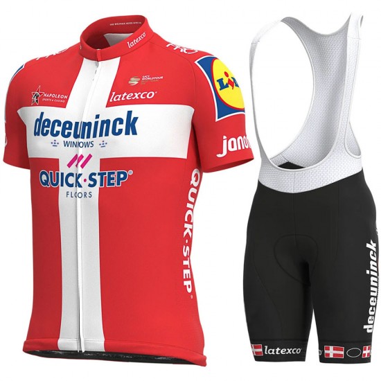 2021 Deceuninck quick step Danish Pro Team Fietskleding Fietsshirt Korte Mouw+Korte Fietsbroeken Bib 940