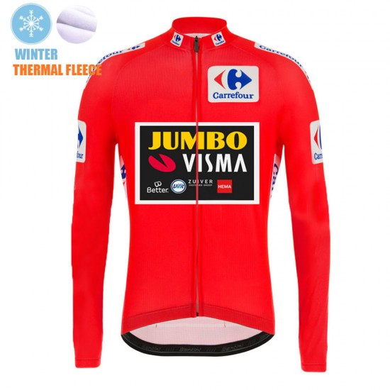 2021 Winter Fleece Jumvo Visma Spanish Pro Team Fietsshirt Lange Mouw 874